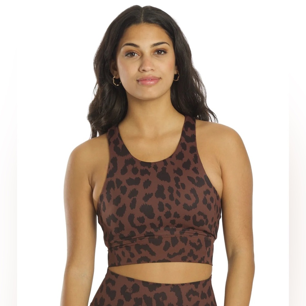 Allfenix oversized cheetah longline yoga sports bra size medium